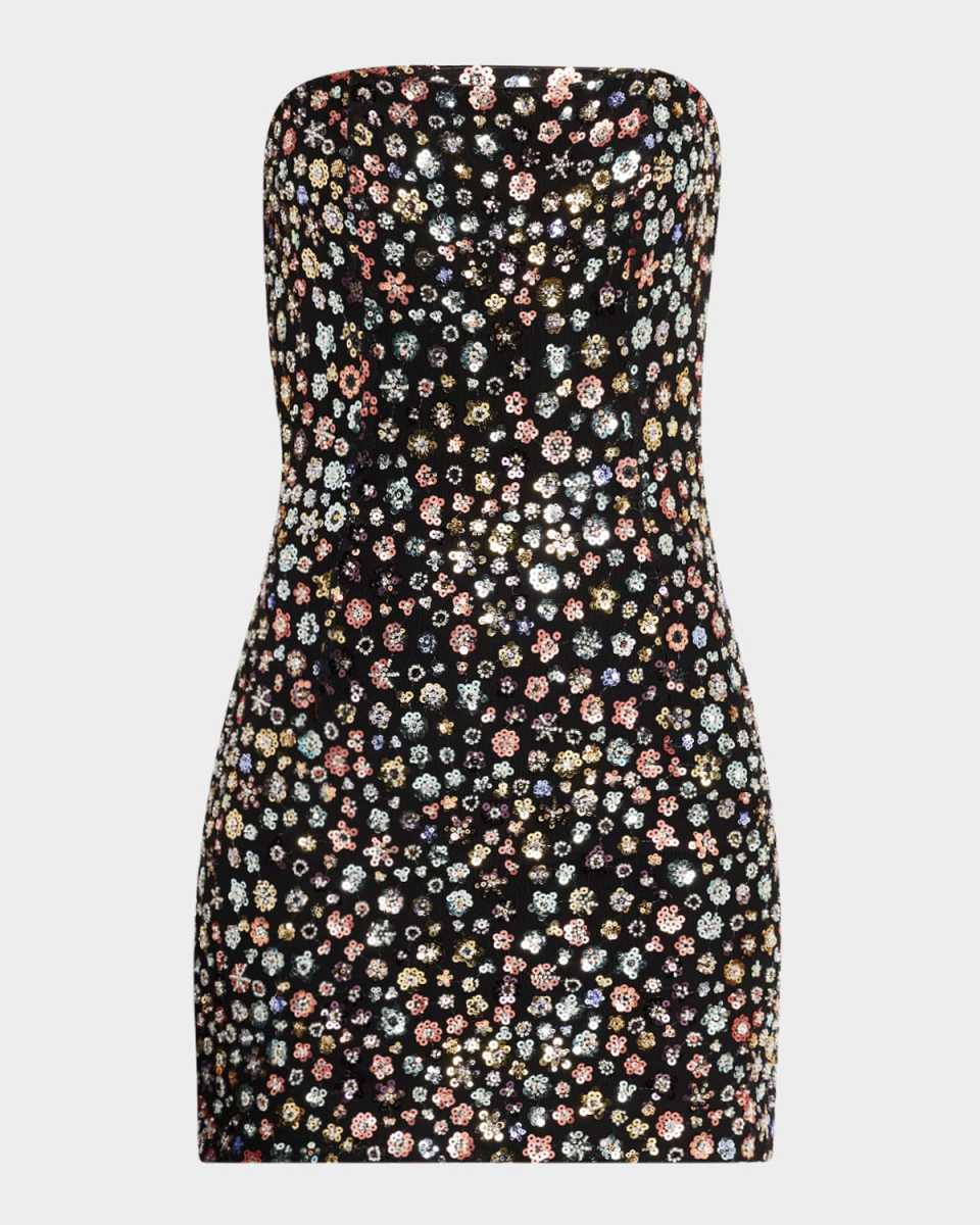 Khai Strapless Sequined Mini Dress
